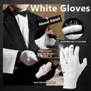 12 Pairs White Cotton Gloves Soft Cloth Dust Hand Gloves Work for Men Women Art Crafting Handling, Eczema, BBQ, Coin Jewelry Watch Inspection, Dry Hands Sleeping, Archival, Large (L)