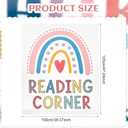 Dunzy 47"x39" Rainbow Reading Corner Rug for Classroom Back to School Mat