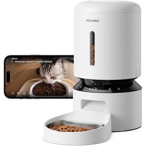 PETLIBRO Automatic Cat Feeder with Camera, 1080P HD & Night Vision, 5GHz/2.4GHz WiFi & Cam Smart Pet Feeder with App Control, 2-Way Audio, Motion Alerts for Cats & Dogs, Stainless Steel Single Tray