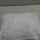 BEDELITE Travel Blanket with Bag, Ultra-Soft Jacquard Fleece Blanket with Luggage Sleeve & Backpack Clip, Airplane Blanket Travel Essentials, Blue (40"x65")