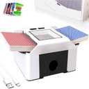 Smart Automatic Card Shuffler 1-2 Deck, Rechargeable Built-in 2000mAh Battery, Adehoei Electric Shuffling Machine for Poker, UNO, Blackjack, Skip-Bo, Phase 10, Texas Hold'em (White)