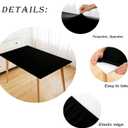 Wolkemer Fitted Rectangle Tablecloth Spandex Stretch Black Cocktail Table Cover Elastic Edge Topper Cap for Dining Wedding Party Picnic 42 x 72 Inch