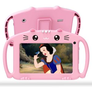Ascrecem Educational Tablet 7 Inch Android Tablet Kids with WiFi Bluetooth Quad Core 2GB 32GB ROM Baby Tablet with Parental Control Educational Games Shockproof Case Youtube Netflix (Pink)
