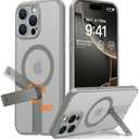 TORRAS 360 Stand & Magnetic Shockproof for iPhone 16 Pro Case with Full Camera Protection, Fit for MagSafe, 16FT Mil-Grade Shockproof PC & TPU Phone Case for iPhone 16 Pro 6.3", Natural Titanium