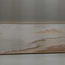 Framed Boho Coastal Beach Wall Art for Living Room, Large Neutral Ocean Canvas Artworks for Walls, Long Horizontal Abstract Minimalist Coastal Art Print for Bedroom Kitchen Office Wall Decor, 16x48 In