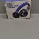 AILIHEN C8 Kids Headphones Wired, On-Ear Headphones with Microphone and Volume Control Foldable Corded Stereo 3.5mm Headset for School Teens Smartphones Chromebook Laptop Tablets Travel (Black Blue) (Medium)