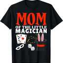 Mom Of The Little Magician Birthday Party Kids Magic Theme T-Shirt, (Black, XL)