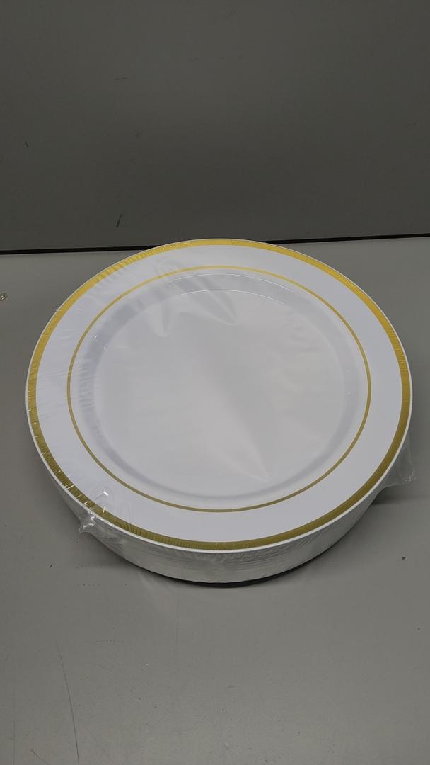 700Pcs Gold Plastic Plates