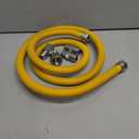 AMI PARTS 72" Flexible Gas Line Kit Yellow Coated, Gas Hose Connector Kit for Dryer, Stove, Water Heater,5/8" OD(1/2" ID) Stainless Steel Gas Line with Connector 1/2" MIP &1/2"FIP & 3/4"MIP Fitting