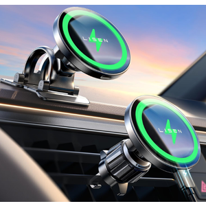 LISEN for 15W MagSafe Car Mount Charger,Magnetic Wireless Car Charger for iPhone 17 Pro Max Accessories,Magnetic Phone Holder for iPhone 17-12,Samsung,Pixel 9,Jeep Ford F150 Accessories,Gifts