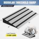 5" Rise Modular Threshold Ramp for Doorways, Stable Wheelchair Ramp for Home Steps, Aluminum Door Ramp and Curb Ramp for Scooters, Power Chairs, Cars, 1100LBS Load Capacity