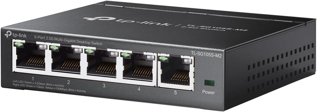 TP-Link TL-SG105S-M2 | 5-Port Multi-Gigabit 2.5G Ethernet Switch | Unmanaged Network Switch | Ethernet Splitter | Plug & Play | Desktop/Wall Mount | Silent Operation (5 Port | 2.5G)
