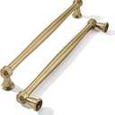 khtumeware 2 Pack 8 Inch(203mm) Brushed Brass Cabinet Pulls, Brushed Gold Kitchen Cabinet Handles Gold Kitchen Cabinet Hardware for Cupboard Drawer Handles Dresser Pulls