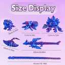 3D Printed Animals Sets - 6PCS Dragon Snake Spider Stingray Collections Fidget Stuff for Adults, Desk Home Office Decor, Birthday Party Halloween (Blue and Purple Set)