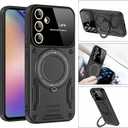 Case for Samsung Galaxy A54 5G with Ring Kickstand, Lens All-Inclusive Protection Military Grade Drop Shockproof Anti-Scratch Armor Cover Case for Samsung Galaxy A54 5G YD-Black