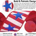 MEEDEE 2.5" Patriotic Dupioni Wired Ribbon – 10 Yards Red White Striped Ribbon with Blue Glitter Stars, 4th of July Ribbon for Wreaths, Bows, Gift Wrapping, Mailbox and Memorial Day Decor