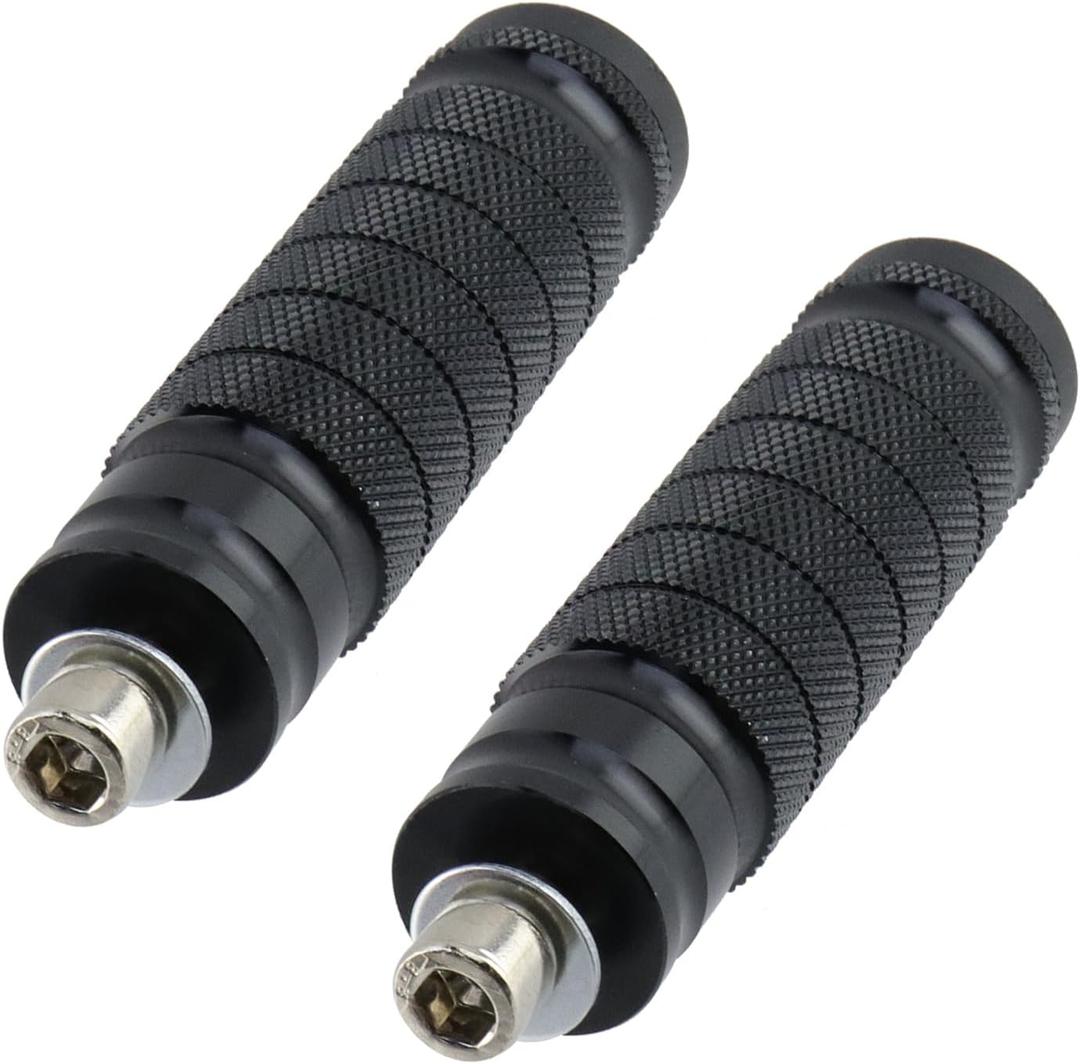 Modengzhe 1 Pair Motorcycle Universal 8mm Foot Pegs,Aluminum Motorbike Rear Footrests Rearsets Footpegs,Black