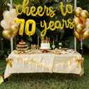 Cheers to 70 Years Banner 16 Inch Gold Foil 70th Birthday Balloon Decorations for Him/Her 50th Birthday Party 70 Years Anniversary Decorations 70th Wedding Party Supplies For Men/Women