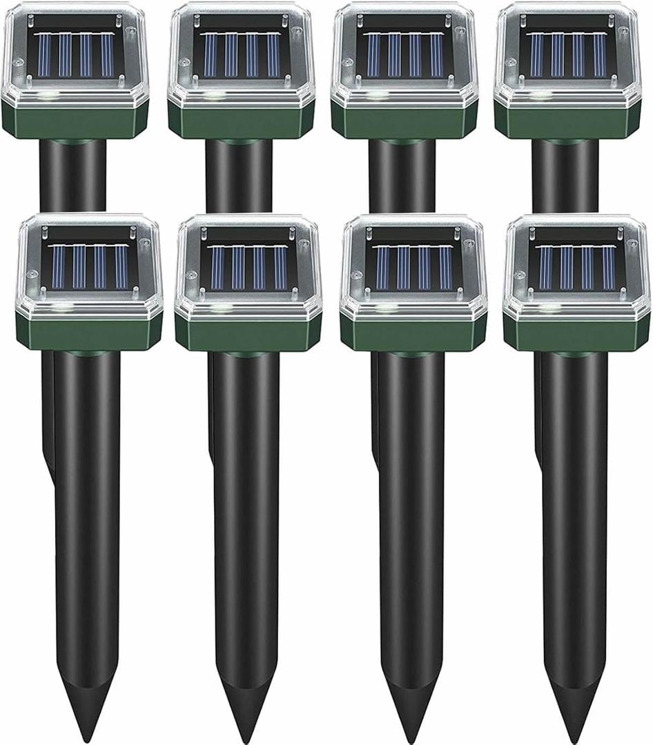 Mole Repellent Solar Powered, 8 Pack Waterproof Ultrasonic Gopher Vole Repellent Outdoor, Rat, Squirrel, Skunk, Repellent for Lawn Garden Yard (7)