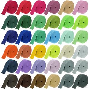 36 Rolls 1 Inch Wide Heavy Cotton Webbing 118 Yards 32 Colors Polyester Cotton Webbing Strap Tote Bag Webbing for Tote Bag Purse Strap Cloth Belt Crafts Outdoor Accessories Supplies