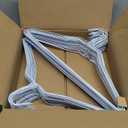 Wire Metal Clothes Hangers 100 Pack Bulk for Standard Size Shirts, Pants, Skirts, Space Saving, Non Slip,18 Inch 14.5 Gauge Ultra Thin Standard Dry Cleaner Coated Steel (100, White)