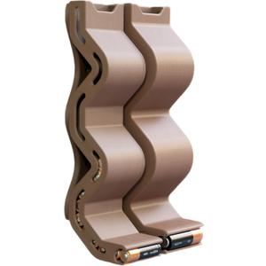 AA & AAA Battery Chute Combo, Wall Mount Battery Organizer/Dispenser - Brown