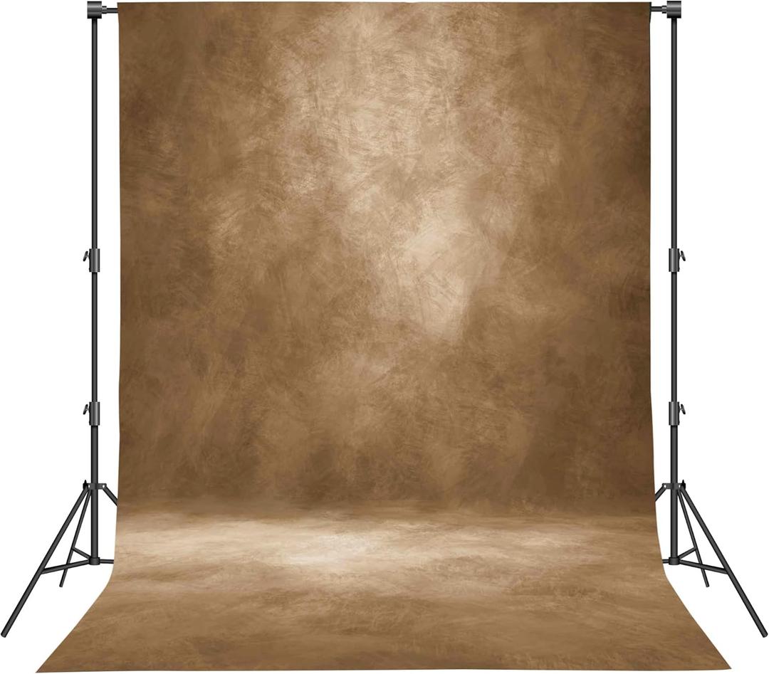 Abstract Professional Photography Backdrop for Portrait Photo Props Booth Background Photoshoot Studio with Ployester Fabric Roller Pocket on Top (8x10ft, Dark Brown,No Stand)
