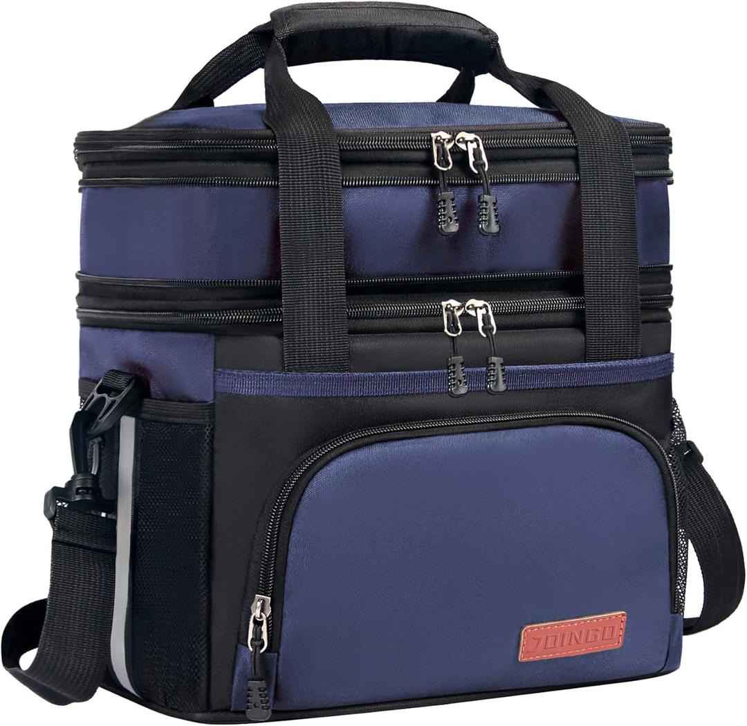 JOINGO Tactical Lunch Box for Men & Women – Expandable 16L Double Deck Insulated Cooler Bag for Work, Construction & 12-Hour Shifts – Heavy Duty Leakproof Large Meal Prep Tote with Shoulder Strap