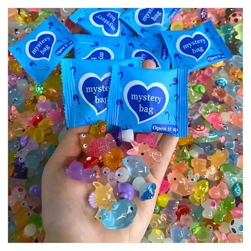 Mini Glow In The Dark Animal Resin Models, Resin Animals Mystery Bags, Individually Wrapped Blind Bags Tiny Animal Figurines, Collectible Mini Animals For Fairy Garden, DIY Crafts (50, animals)