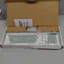 Wireless Keyboard and Mouse Combo, Full-Sized Wireless Keyboard and Adjustable DPI Mouse, 2.4GHz USB Receiver, Silent Keyboard and Mouse for PC, Windows, MAC, Desktop, Laptop (Avocado Green)