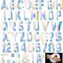 Seajan 184 Pcs Reflective Adhesive Number Letter Stickers Pack 6" Giant Large Letters Backdrop DIY Vinyl Self Adhesive for Mailbox Signs Cars Trucks Classroom Wall Door Home Party Decor(Laser)