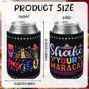 Mexican Party Can Cooler Sleeve - 12 Pcs Mexican Fiesta Decorations 12 oz Soda Beer Beverages Cans Sleeves Covers for Cinco De Mayo Party Supplies, Taco Twosday Birthday Theme Favor Decor
