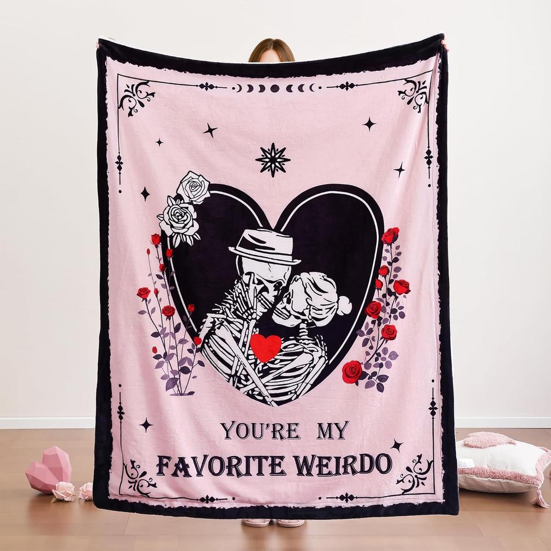 Janzza Romantic Love Blanket - Light Pink Throw Blanket for Men Women Girlfriend Boyfriend Couple, I Love You Gift for Him/Her Wedding, Engagement, Birthday, Valentines Day 60"x 80"