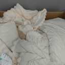 BEDELITE Fleece Oversized Queen Comforter Set -Super Soft & Warm Fluffy Cream White Bedding, Luxury Fuzzy Heavy Bed Set for Winter with 2 Pillow Cases