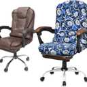NeColorLife Large Office Chair Cover Lightweight Stretchable Desk Chair Slipcover for High Back Chairs, Washable & Non-Slip, Floral Pattern (Large Size, Printed Design B)
