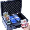 Premium Toploader Storage Box With Card Dividers For 3 X 4 Rigid Cards Holds 530+ 35pt Toploaders Trading Card Storage Box Suitable For TCG And Magnetic Card Holders, Black, K00SBa3