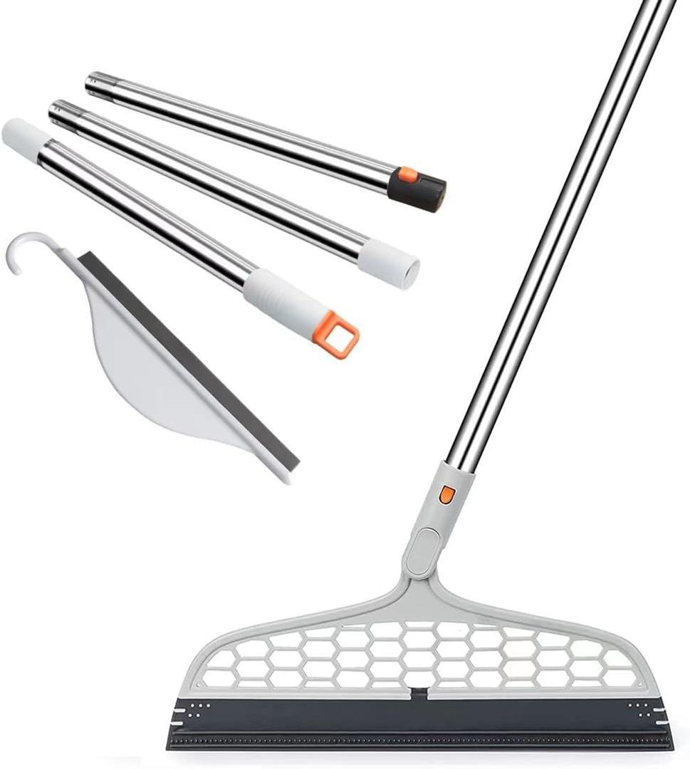 Upgraded Magic Broom, 4 in 1 Sweeper Pet Hair Remover with a Mini Squeegee, Easily Cleans The Floor Surface & Remove Dirt and Hair, for Kitchen Bathroom Cleaning Tools