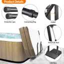 Hot Tub Cover Lift Heavy Duty Spa Cover Lifter Pneumatic Hot Tub Cover Lifter Holder Removal System Adjustable U-Arms Reinforced Brackets Fits Various Spas & Hot Tubs