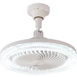 Souxgjey Small Ceiling Fan with Lights and Remote, 10" Socket Fan Light for E26/E27 Sockets, 3 Speeds, 3 Color Temperatures, Dimmable LED Screw in Ceiling Fan for Bedroom Bathroom Garage Kitchen