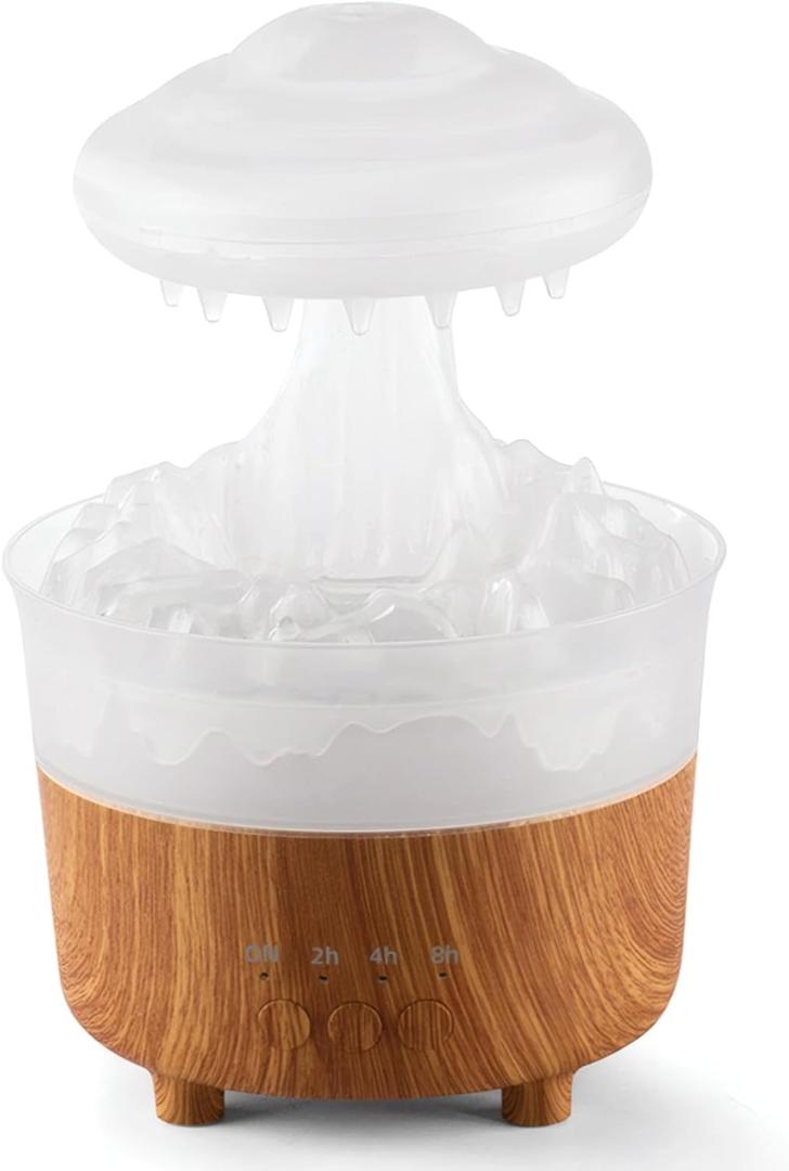 Rain Cloud Humidifier with Water Drip Effect, Ultrasonic Aroma Essential Oil Diffuser, 230ml Capacity, 7 Color Changing Lights, Adjustable Mist Light