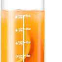 17oz Glass Water Bottles with Time Marker, Glass Bottles with Lid, BPA-Free Reusable Bottle for Gym, Office