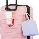 KYME Carry On Luggage 22x14x9 Airline Approved Expandable Hardshell 20 Inch Suitcase with TSA Lock Carry On Suitcase with Wheels Small Travel Rolling Luggage with Cup Holder for Women (Light Pink)