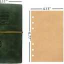 2-Piece Vintage Travel Journal Set, Travel Diary Notebooks with Refillable A6 Craft Paper and Zipper Card Holder