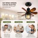 Garwarm 20IN Ceiling Fans with Lights, Socket Fan Light with Remote, Screw in Ceiling Fan in Light Socket Small Ceiling Fan for Garage,Bedroom, Kitchen, Living Room(Bulb not Included)