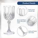 XUWAIDSGN 24 Pcs 7oz Plastic Vintage Wine Glasses Drinking Glasses Unbreakable Wedding Glassware Crystal Water Goblets Reusable Drinkware Vintage Champagne Flutes (24, Clear)