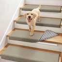 COSY HOMEER Bullnose Carpet Stair Treads, Peel and Stick Non-Slip Stair Treads for Wooden Steps, 11" x 30" Indoor Stair-Runner Rugs (14Pc, Beige)