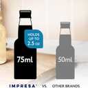 IMPRESA Mini Plastic Bottles - 75ml (2.5oz), Clear, 50-Pack - Liquor Containers with Airtight Caps, Reusable & Dishwasher Safe