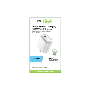 Cell Candy Adaptative Fast Charging USB C Wall Charger 20 Watts