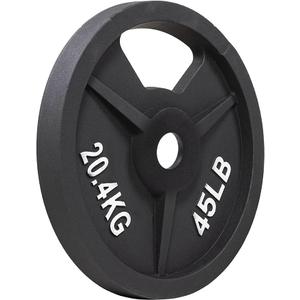 Signature Fitness Cast Iron Plate Weight Plate for Strength Training and Weightlifting, Olympic or Standard,  O. 45LB (Set of 2)