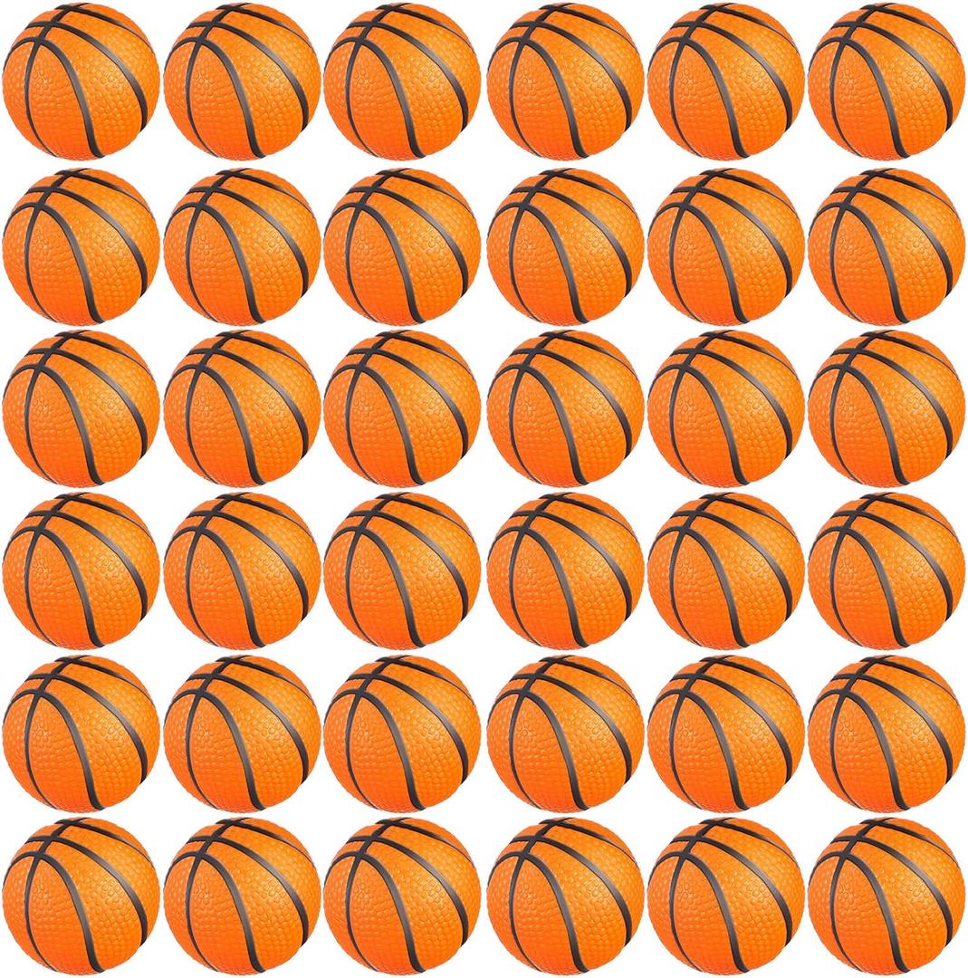 Charniol 100 Pcs Mini Basketball Party Favors Stress Balls Foam Sports Party Favors Mini Basketball Stress Ball for Anxiety Relief Teens Adults School Reward, Party Bag Supplies (Orange)